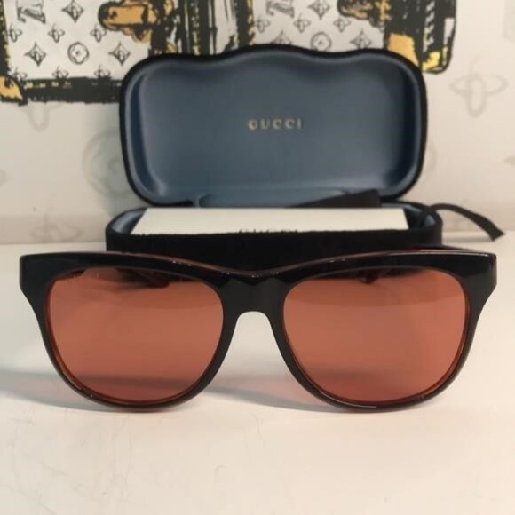 Authentic ✨ Brand New Gucci GG0980S 002 Sunglasses – Tortoise Havana with Orange - Picture 6 of 11